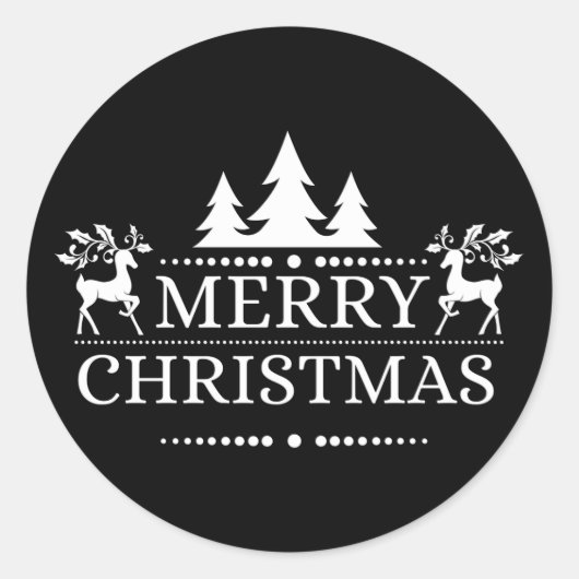 メリークリスマスステッカー ラウンドシール (正面)
