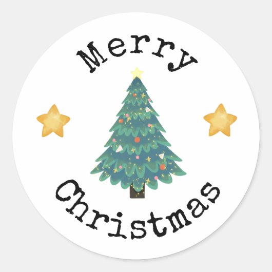 メリークリスマスステッカー ラウンドシール (正面)