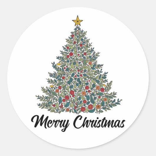 メリークリスマスステッカー ラウンドシール (正面)