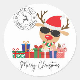 メリークリスマスステッカー ラウンドシール