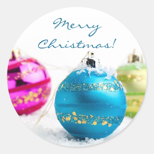 メリークリスマスステッカー ラウンドシール (正面)