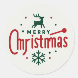 メリークリスマスステッカー ラウンドシール