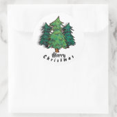 メリークリスマスステッカー ラウンドシール (バッグ)