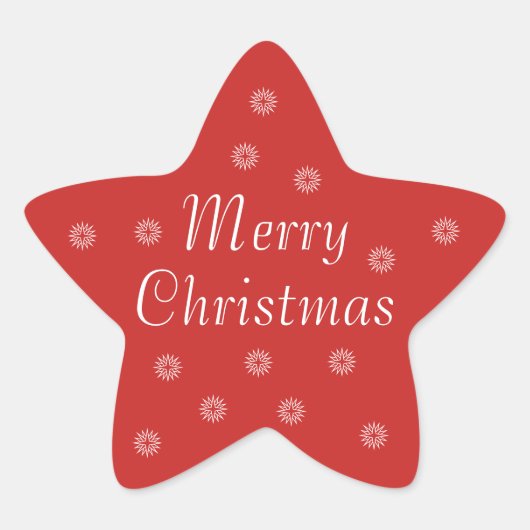 メリークリスマスステッカー 星シール (正面)