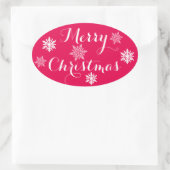 メリークリスマスステッカー 楕円形シール (バッグ)