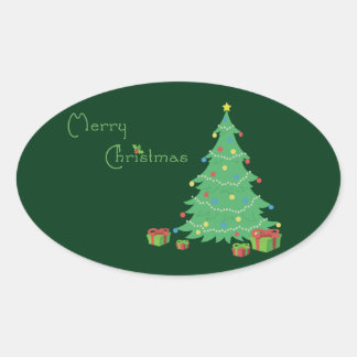 メリークリスマスステッカー 楕円形シール