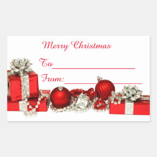 メリークリスマスステッカー 長方形シール