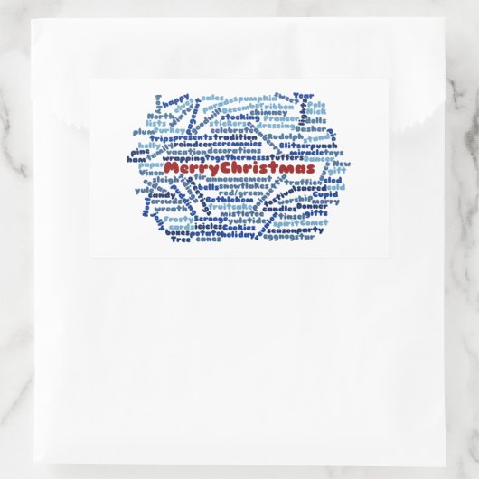 メリークリスマスステッカー 長方形シール (バッグ)