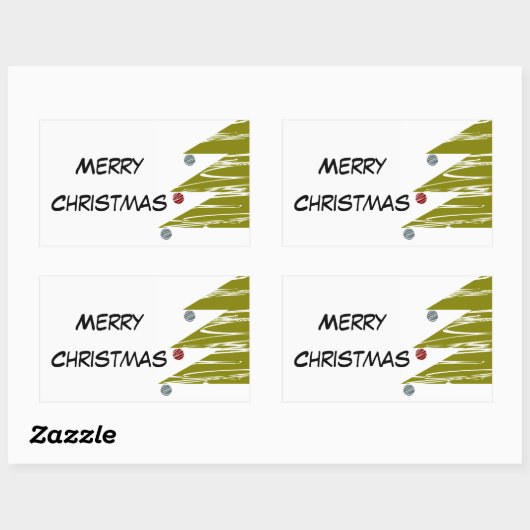 メリークリスマスステッカー 長方形シール (シート)