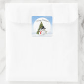 メリークリスマスステッカー(雪だるま付) スクエアシール (バッグ)