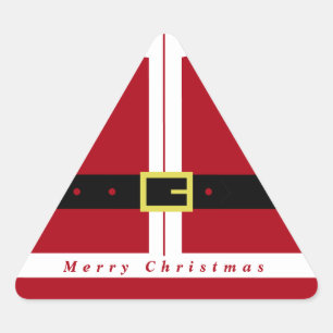 メリークリスマスステッカーSanta Claus Gives 三角形シール