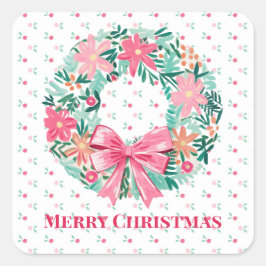 メリークリスマスステッ名門私立校風のカー スクエアシール