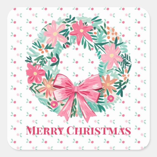 メリークリスマスステッ名門私立校風のカー スクエアシール (正面)