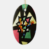 メリークリスマスステンドグラススターオーバルオーナメント セラミックオーナメント (右)