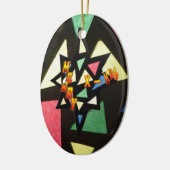 メリークリスマスステンドグラススターオーバルオーナメント セラミックオーナメント (左)