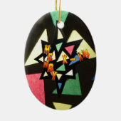 メリークリスマスステンドグラススターオーバルオーナメント セラミックオーナメント (裏面)