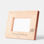 メリークリスマスストッキングと年 レーザー彫刻フレーム (左)