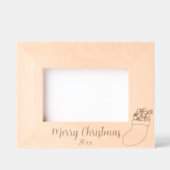 メリークリスマスストッキングと年 レーザー彫刻フレーム (正面)