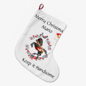 メリークリスマスストッキングサンタ保イットハンサム ラージクリスマスストッキング (正面 (吊り時))