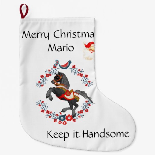 メリークリスマスストッキングサンタ保イットハンサム ラージクリスマスストッキング (正面)