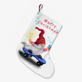 メリークリスマスストッキングスケーター格言とギフト スモールクリスマスストッキング (正面 (吊り時))