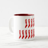 メリークリスマスストッキングタイポグラフィ引用文 ツートーンマグカップ (正面左)