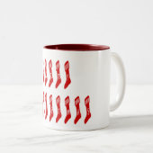 メリークリスマスストッキングタイポグラフィ引用文 ツートーンマグカップ (正面右)