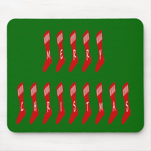 メリークリスマスストッキングタイポグラフィ引用文 マウスパッド (正面)