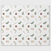 メリークリスマスストッキングプレゼントホリデーギフト ラッピングペーパー (フラット)