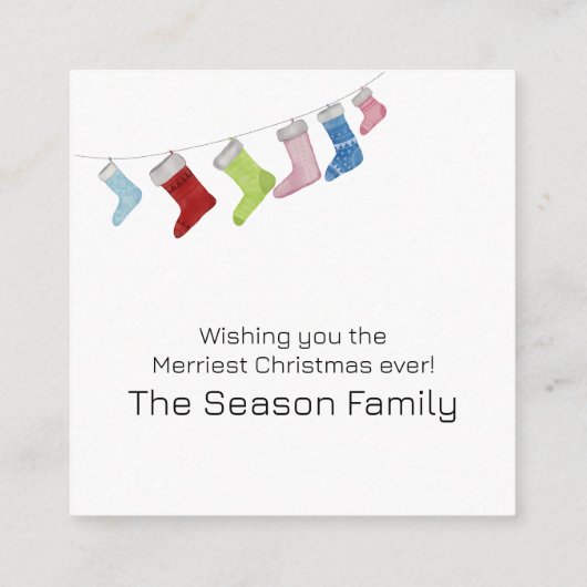 メリークリスマスストッキング予算エンクロージャカード エンクロージャーカード (裏面)