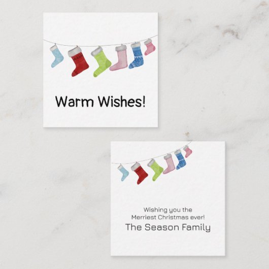 メリークリスマスストッキング予算エンクロージャカード エンクロージャーカード (正面/裏面)