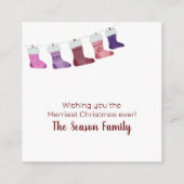 メリークリスマスストッキング予算エンクロージャカード エンクロージャーカード (裏面)