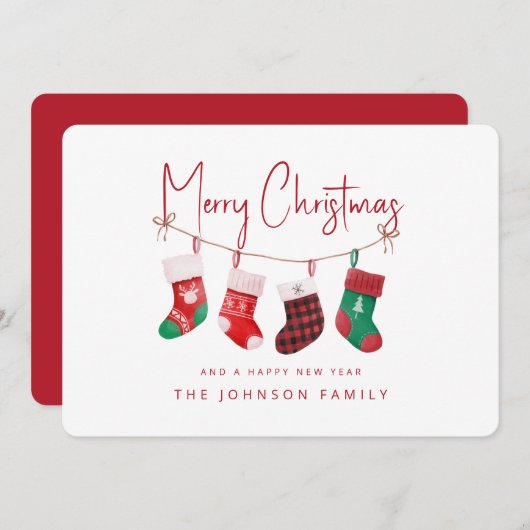 メリークリスマスストッキング シーズンカード (正面/裏面)