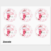 メリークリスマスストッキング パーソナライズされた ラウンドシール (シート)