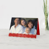 メリークリスマスストライプの家族写真 シーズンカード (正面)