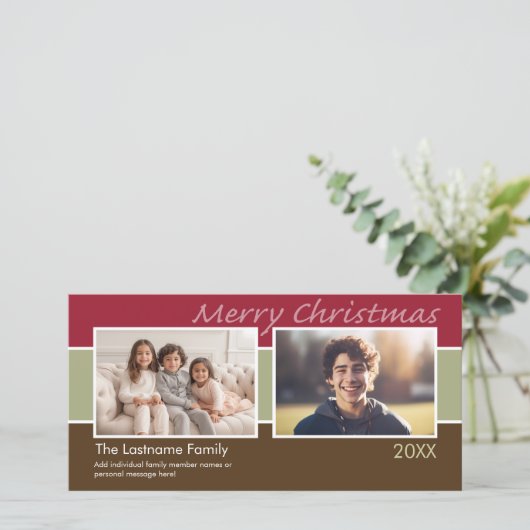 メリークリスマスストライプシャーベット写真 – 2枚 シーズンカード (スタンド正面)