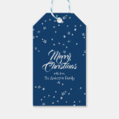 メリークリスマススノーアンドスターズホリデーギフトラベル ギフトタグ (正面)