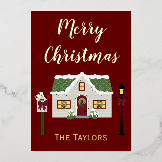メリークリスマススノーイホーム 箔シーズンカード (正面)