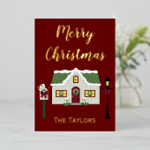 メリークリスマススノーイホーム 箔シーズンカード (立ち正面)