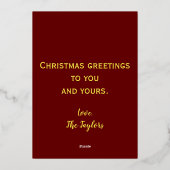 メリークリスマススノーイホーム 箔シーズンカード (裏面)