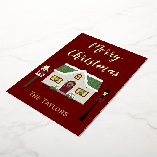 メリークリスマススノーイホーム 箔シーズンカード (回転した状態)
