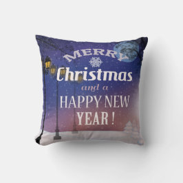 メリークリスマススノーイランドスケープ装飾用クッション クッション