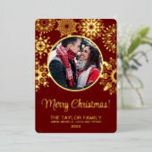 メリークリスマススノーインサート写真ファミリフレーム 箔シーズンカード (立ち正面)