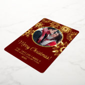 メリークリスマススノーインサート写真ファミリフレーム 箔シーズンカード (回転した状態)