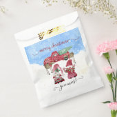 メリークリスマススノーウィング格言レッドトラックウォーター色 フェイバーバッグ (封をした状態)