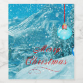 メリークリスマススノーウィーウィンタービレッジホリデー ワインラベル (シングルラベル)