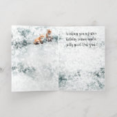 メリークリスマススノーウィーウィンターレッドキツネカッブス金ゴールド 箔シーズンカード (内側レイダウン)