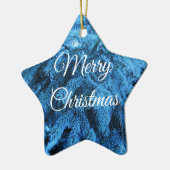 メリークリスマススノーウィークフォレストスプルース セラミックオーナメント (左)