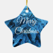 メリークリスマススノーウィークフォレストスプルース セラミックオーナメント (裏面)