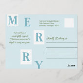 メリークリスマススノーウィーフェスティバルハウス郵便切手 箔シーズンポストカード (裏面)